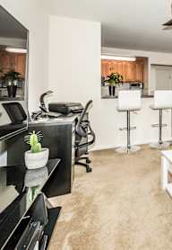 Modern Living Room With Kitchen View at Garwood Gardens Apartments, New Jersey, 07027