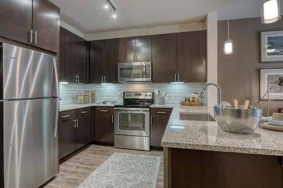 Modern kitchen at The Glover House Apartments, Washington, District of Columbia