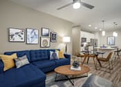 Thumbnail 14 of 31 - Decorated Apartment Living Room at The Baldwin at St. Paul Square, Texas, 78205
