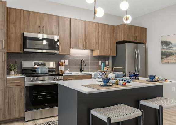 Golden waves designed at The Ellory Apartments, Minnesota