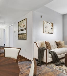A dining room with a round table and chairs. at Maryland Villas Apartments, Las Vegas, NV, 89101