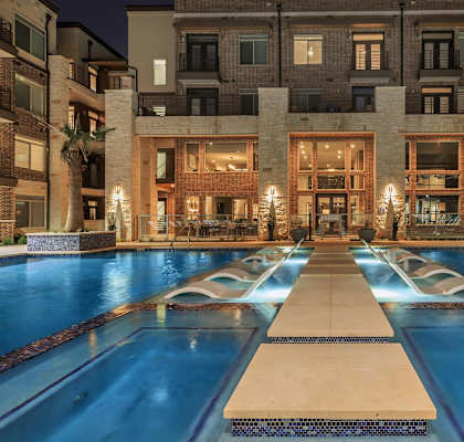 Pool View In Night at AMARA, Texas, 78257