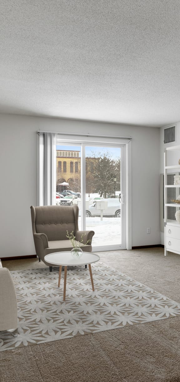 Living Room With TV at The Kendrick, St. Paul, Minnesota