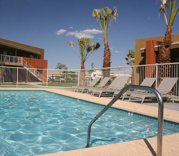 Outdoor swimming pool area