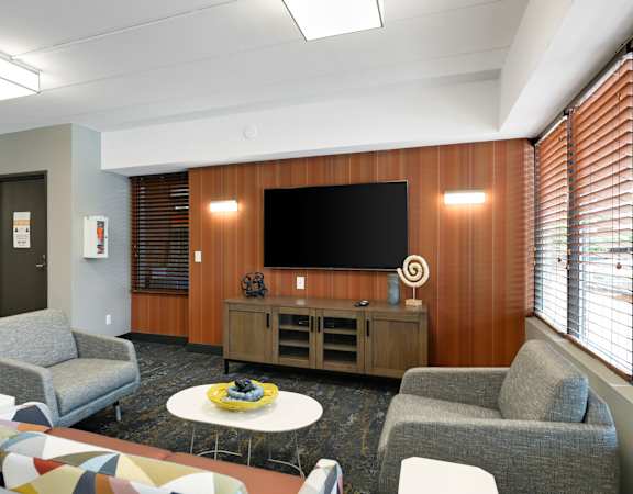 Clubroom With TV at Park Pointe, St. Louis Park, MN, 55426