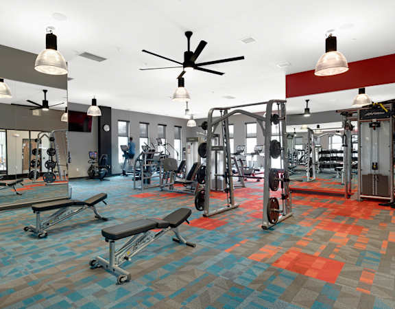 Workout equipment and fitness center at Villages on McKnight, St. Paul, Minnesota