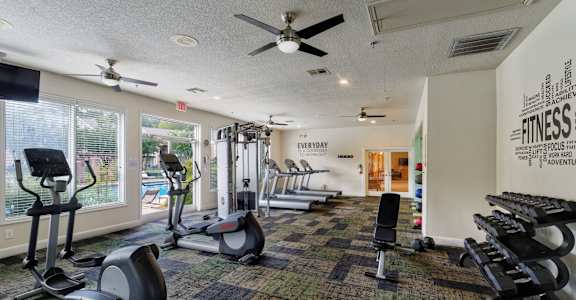 Gym with variety of equipment at The Vineyards Apartments, Germantown
