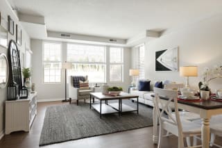 Living Room With Expansive Window Living Room With Expansive Window at Waterstone Place, Minnetonka