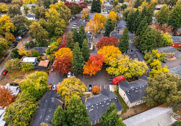 Aerial View at Redwood Cove Apartments, Chico California