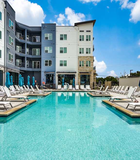 Resort-Inspired Pool at The Prescott Luxury Apartments in Austin TX