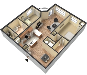  Floor Plan 2x2 B