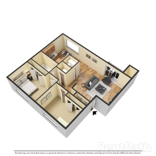 Two Bedroom Floor Plan Available at Hamilton Square Apartments, Indiana
