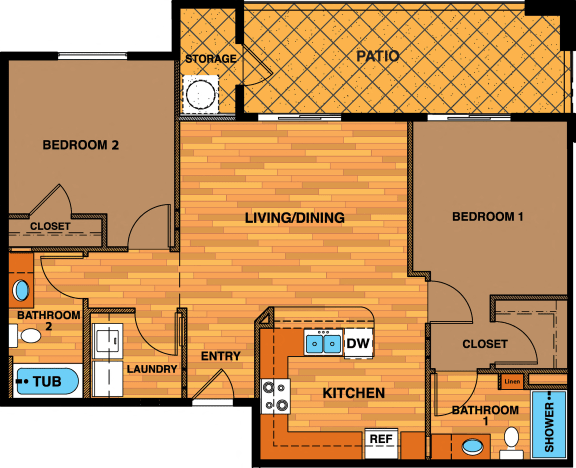 Continental Reserve 2 Bedroom Small Floor Plan