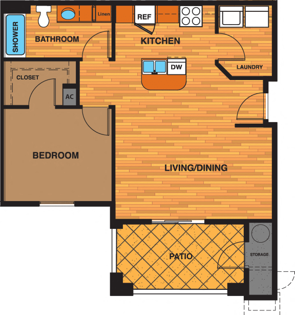 Continental Reserve 1 Bedroom Floor Plan