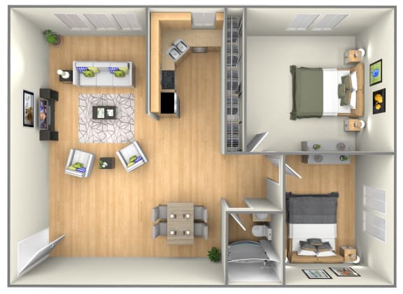 Floor Plan  2 Bed Floor Plan at Enclave West Hartford / Parc West, West Hartford, Connecticut
