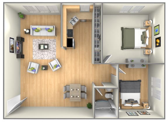2 Bedroom Floor Plan at Enclave West Hartford / Parc West, Connecticut, 06110
