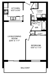 One Bedroom Floor Plan