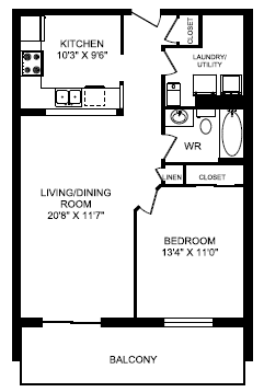 One Bedroom Floor Plan