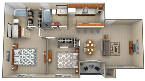 Floor Plan  2-Bedroom floor plan