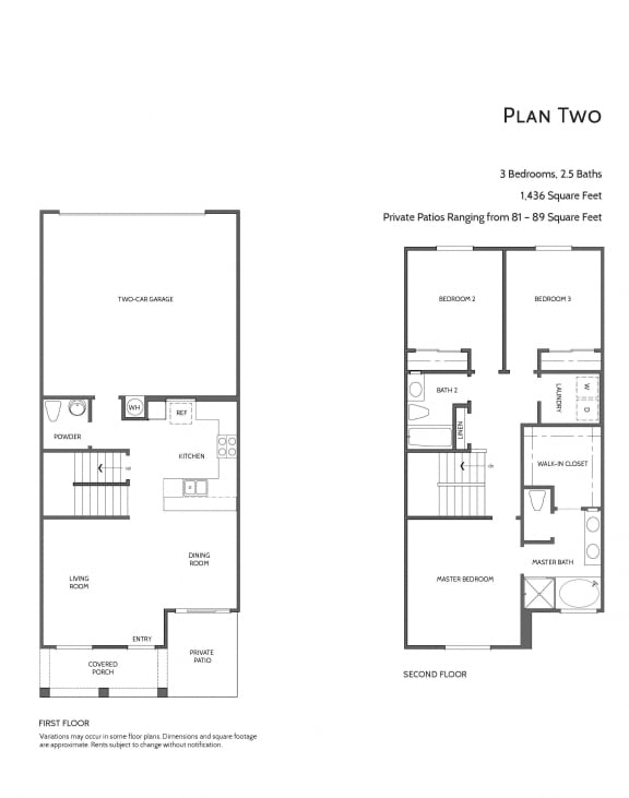 Floor Plan  Townhomes at Lost Canyon Plan 2