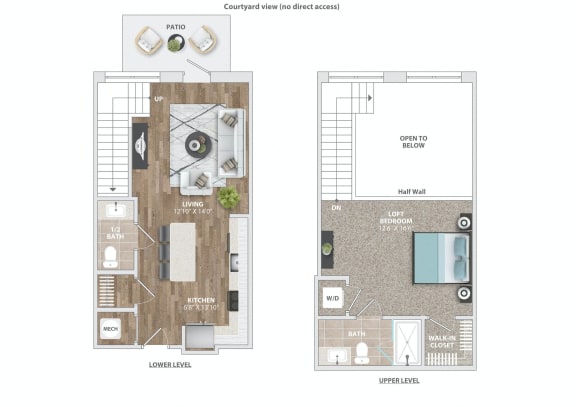 a floor plan of a house with a brown floor at Vyne One Loudoun, Virginia
