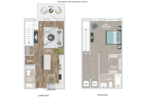 a floor plan of a home with a wood floor at Vyne One Loudoun, Ashburn, VA, 20147