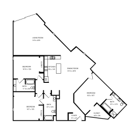 Bucktown Station 3 bedroom floorplan