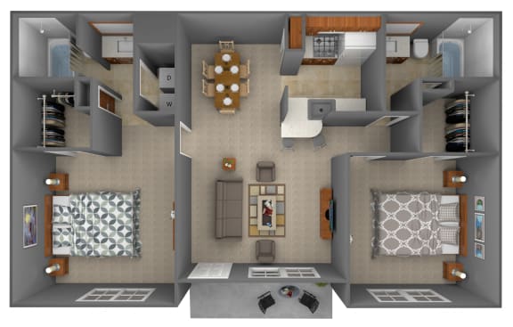 Floor Plan  2BR 2BA 2D-VL