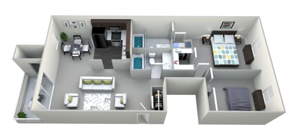 Chateau 2 Bed 2 Bath Floor plan at Northville Woods - Northville, MI, Northville, 48168