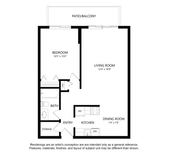 One Bedroom Floor Plan