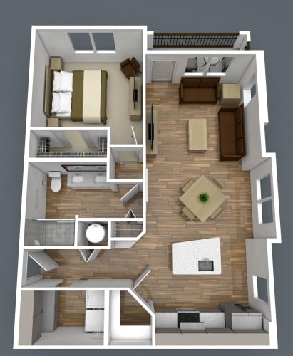 Floor Plan  1 Bedroom Apartment at Centre Pointe Apartments
