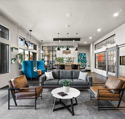 the preserve at ballantyne commons living room with couches and chairs
