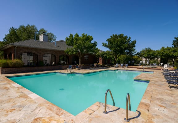 resort inspired pool at Reflection Cove Apartments, Manchester, MO, 63021