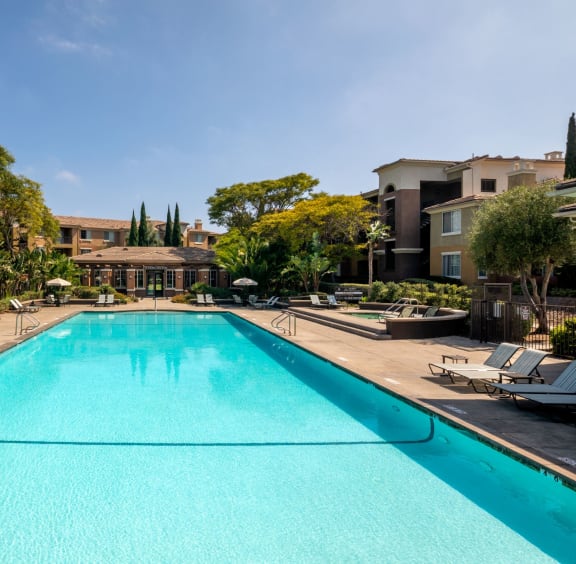 Swimming Pool with Lounge Chairs, at Casoleil, San Diego, CA