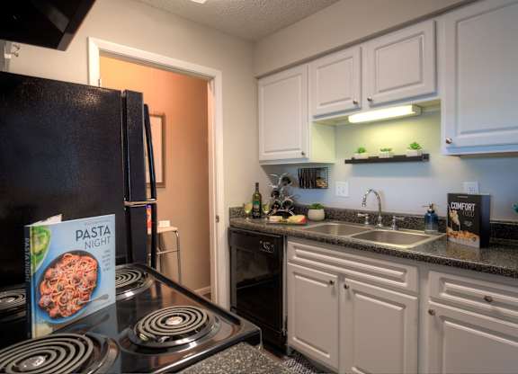 Meal prep is easy on spacious kitchen countertops.