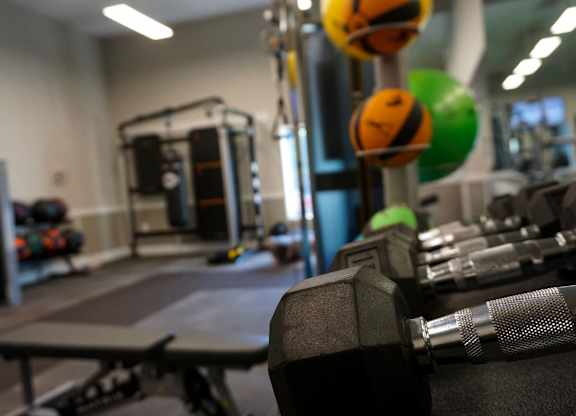 Our fully-equipped fitness center is one of several amentities in the community.