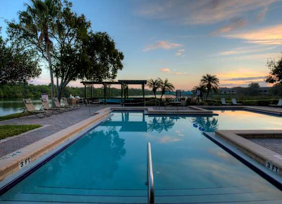 One pool is located near our 15-acre lake.