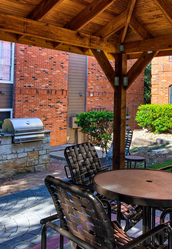 Outdoor patio with grills at Channings Mark at Channings Mark, Austin