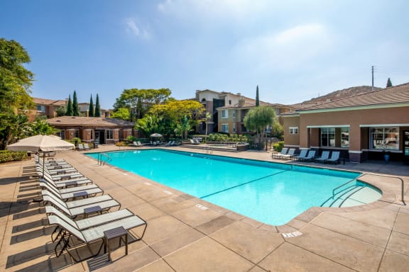 the swimming pool at our apartments