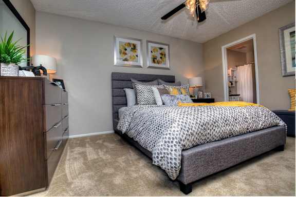 Soft on the feet, there is wall-to-wall carpeting in every bedroom.