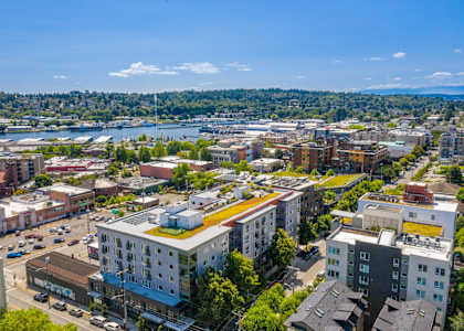 The Wilcox Apartments in Seattle, Washington Aerial View of Property and Surrounding Area