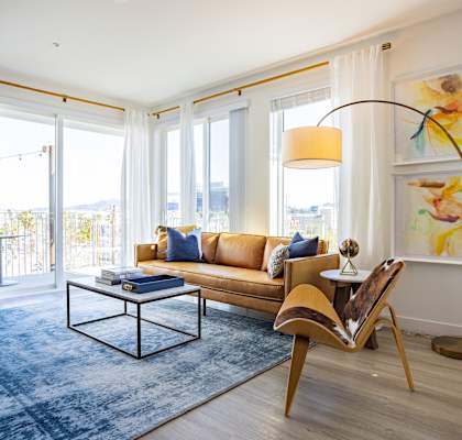 Spacious Living Room at The Chandler NoHo New Apartments