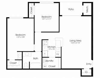 2BR 1BA_850sf at The Greens at Columbia, Columbia, MD, 21044