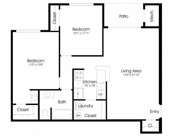 2BR 1BA_850sf at The Greens at Columbia, Columbia, MD, 21044