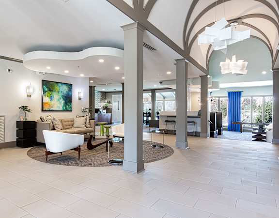 Living room , kitchen decor  at The Metro Apartments, Atlanta, GA