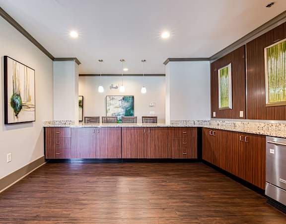 Wooden interior kitchen  at The Metro Apartments, Atlanta, GA