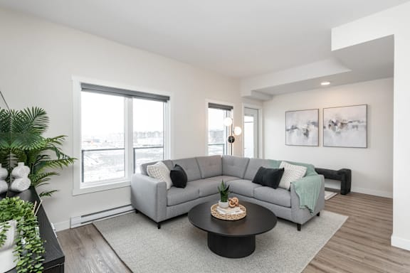 Living Room Sofa at Latitude 49 Townhomes, Winnipeg Manitoba