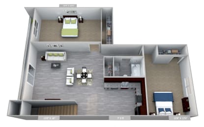  Floor Plan Columbia Gardens 2 Bedroom  Master