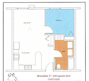  Floor Plan 1 Bedroom 1 Bathroom