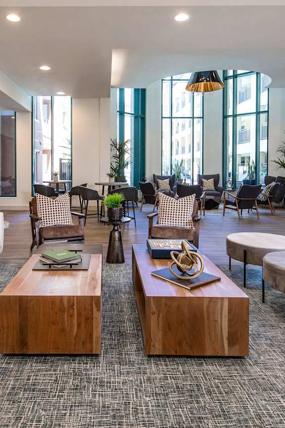 Social lounge seating at Caprielle Apartments in San Diego CA